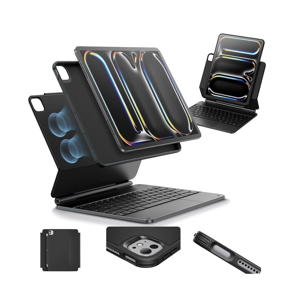 ESR iPad Pro 11 Inch Case with Keyboard (M4, 2024), iPad Pro 11 (5th Gen) Black